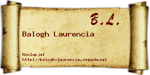 Balogh Laurencia névjegykártya